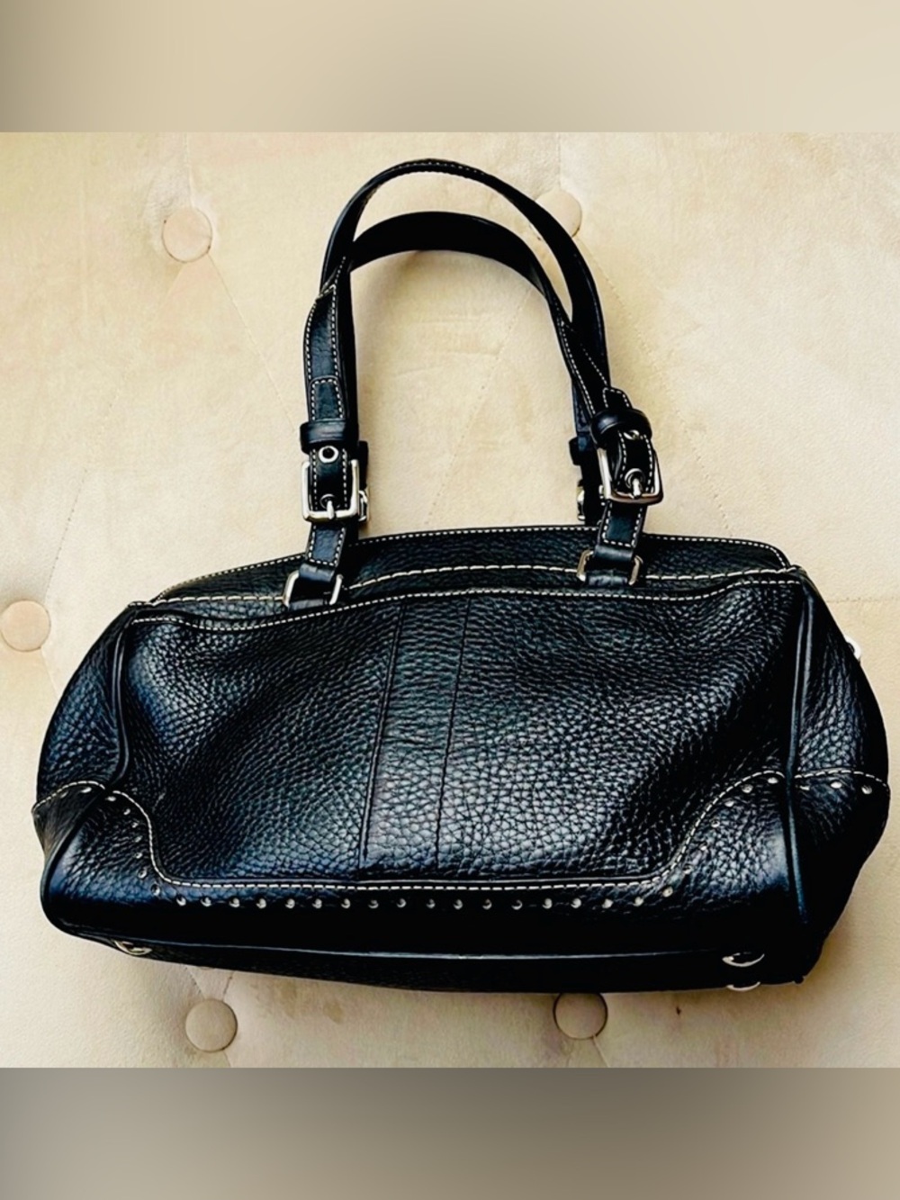 COACH vintage black leather satchel bag NWOT